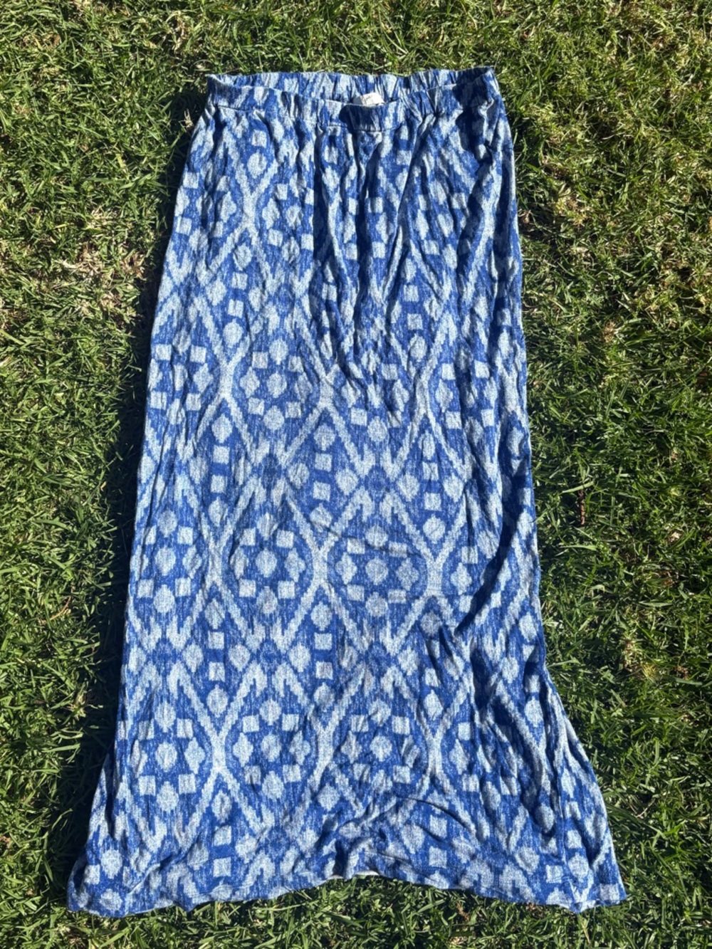 Joie Navy and Light Blue Geometric Maxi Skirt